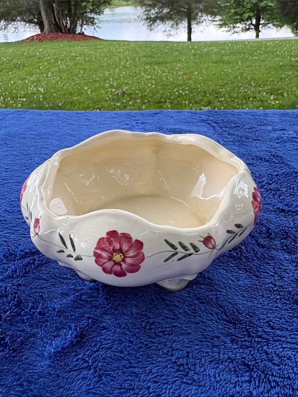 Cherokee China Jonesboro Tenn. Rare Vintage Scalloped Edge Hand Painted Bowl